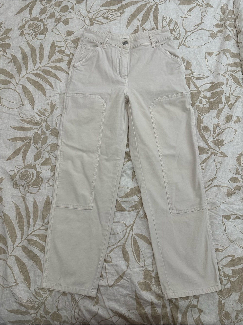 Wilfred Cream Straight-Leg Utility Jeans